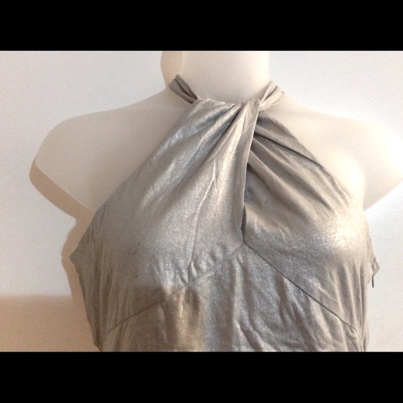 Ralph Lauren Silver Metallic Halter Top XL - Picture 3 of 3